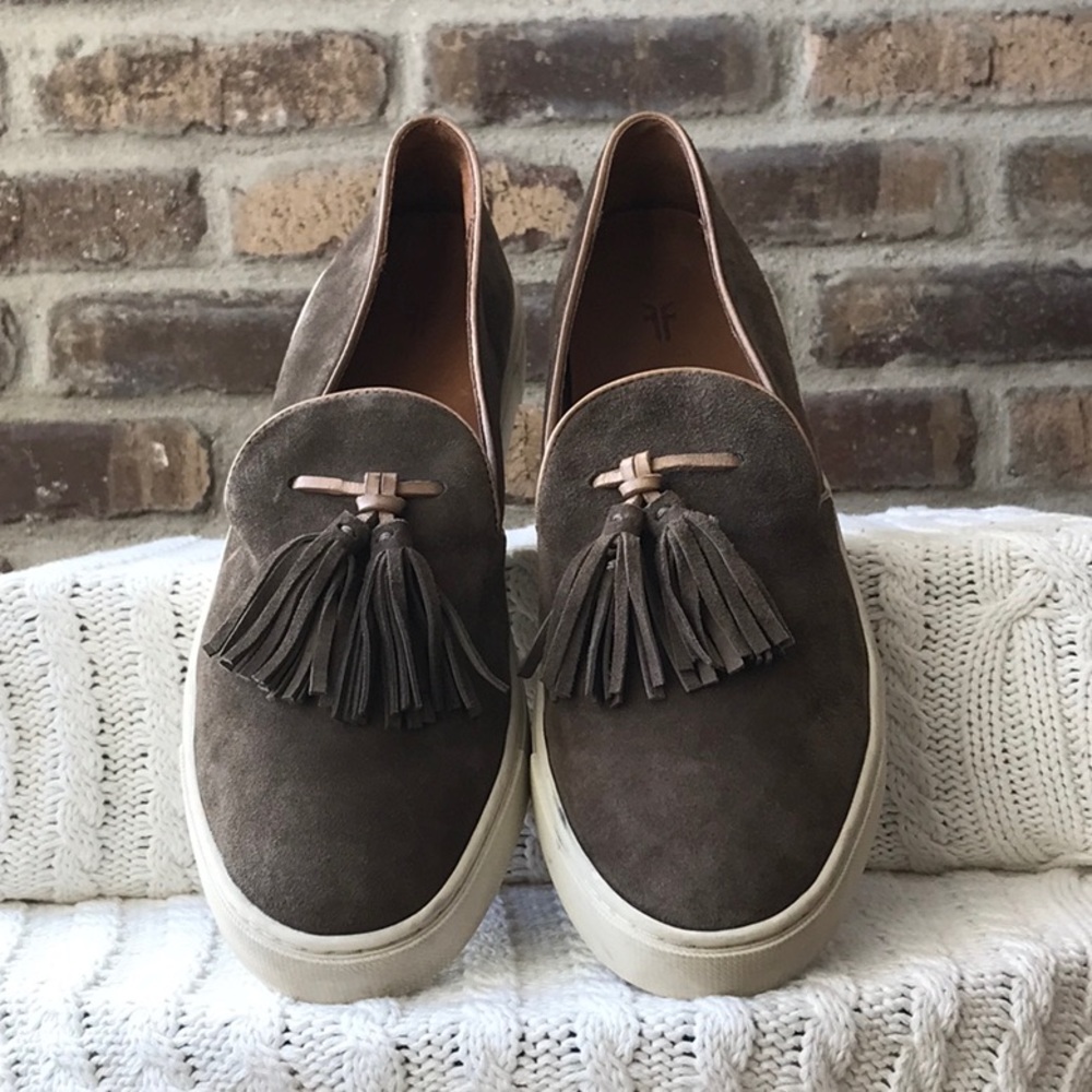 Frye Gemma Tassel Suede Sneakers Size 8